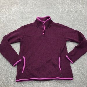 Eddie Bauer Size Small Fleece Snap Mock Neck Sweater Size Small